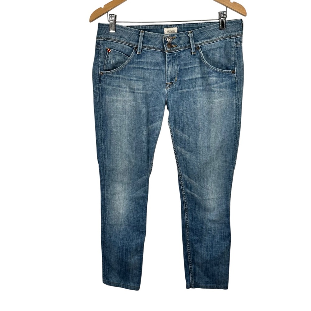 Hudson Back Flap Jeans Womens Size 30 Blue Denimcore High Rise Skinny Festival